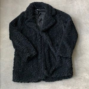 Black Fluffy Furry Coat - Super Soft